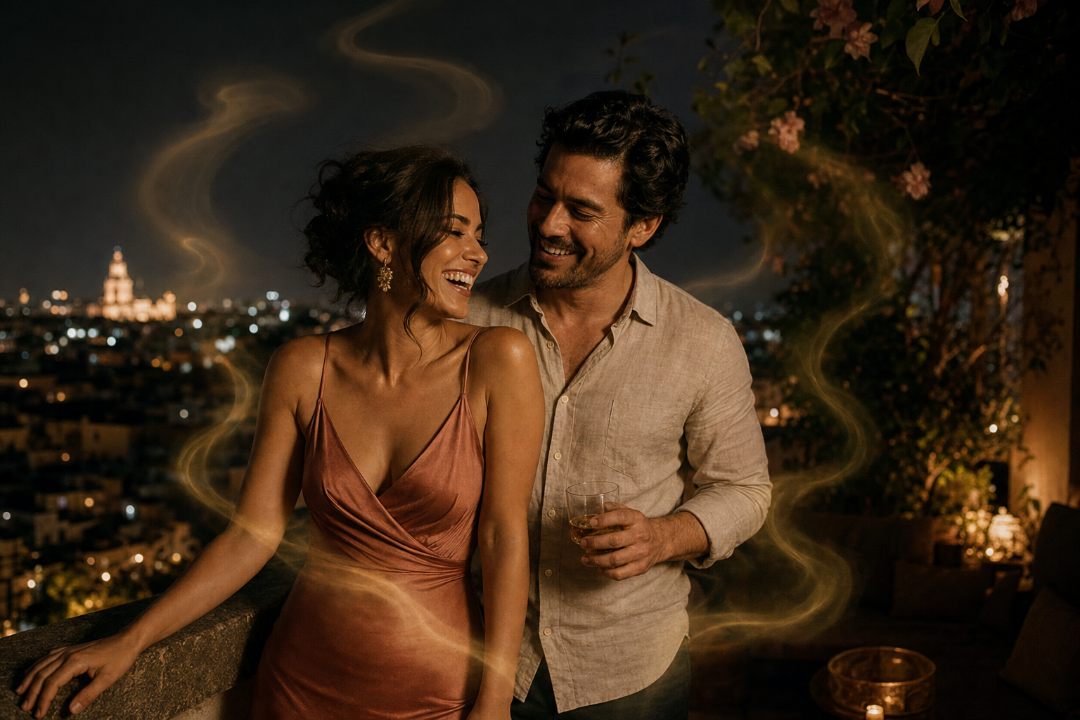 Perfume árabe fresco terraza nocturna México Mundial 2026